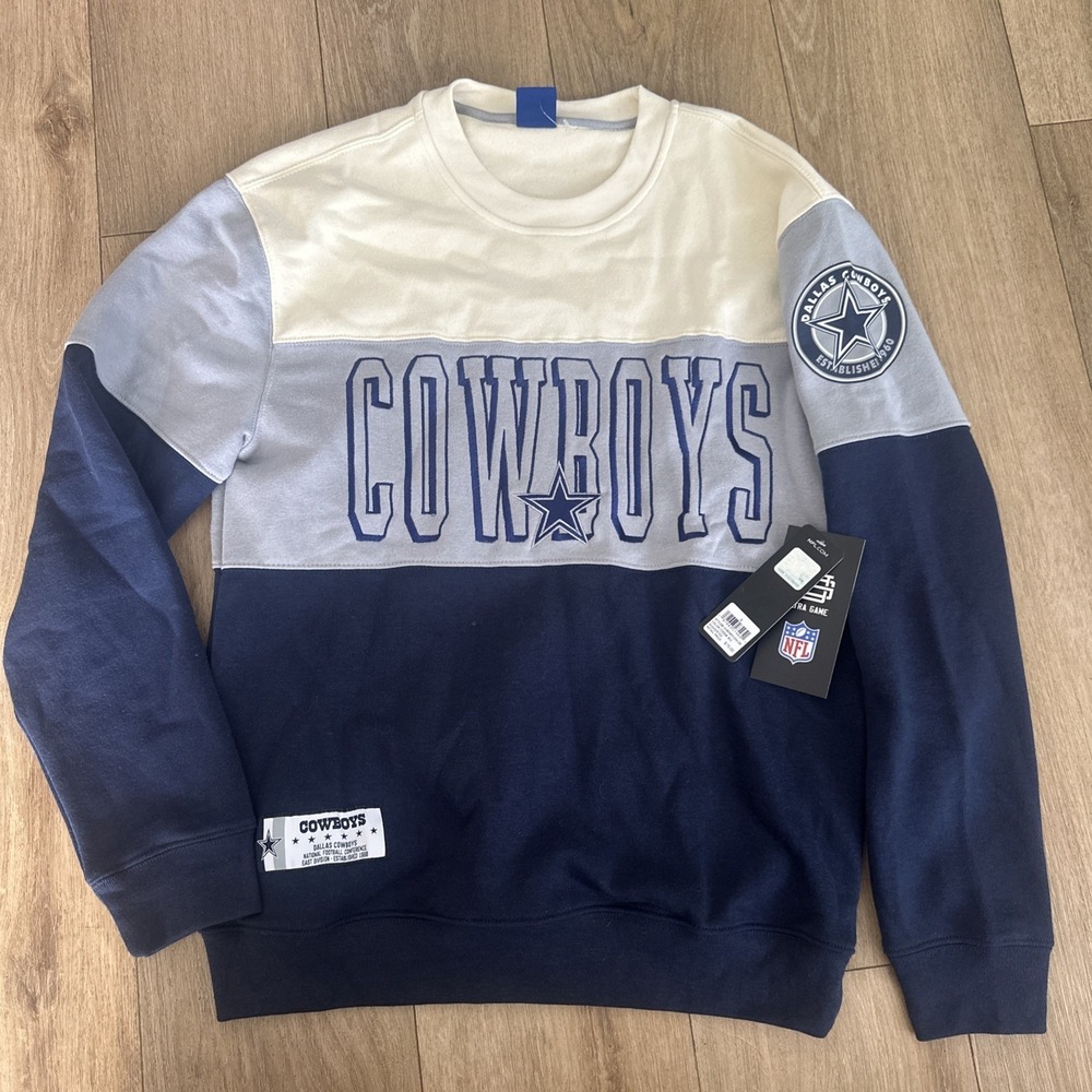 Dallas Cowboys‎ NFC Ultra Game Throwback Retro Colorblock Sweatshirt Men Medium